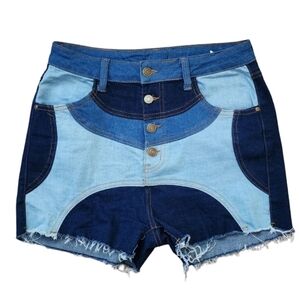 Rads Boutique Colorblock Denim Shorts Women's‎ Jr. Size 11